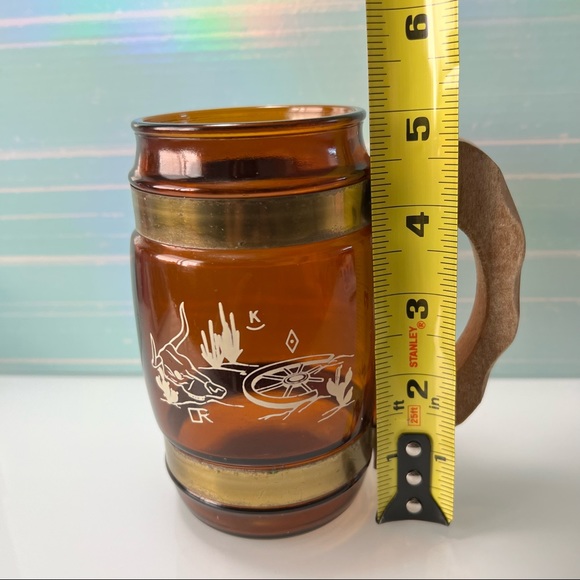 Vintage 1970 Western Siesta Ware Wood Handled Beer Mug Saddle Stirrups H… - Picture 4 of 11